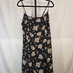 Black Floral Spagetti Strap Dress